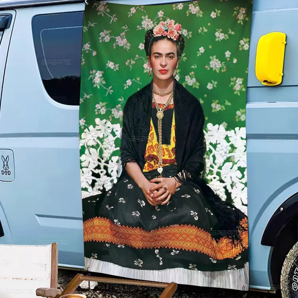 F-Frida K-Kahlo Anime Chart Flag for Living Room Home Dorm Decor Art Home Decor Banner