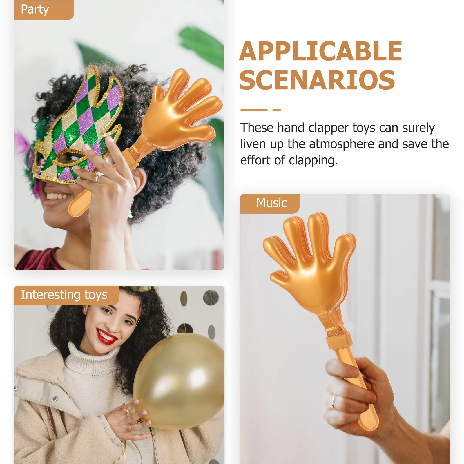 

Noisemakers Little Toddler Party Favors Surprise Golden Kids Clappers Bride