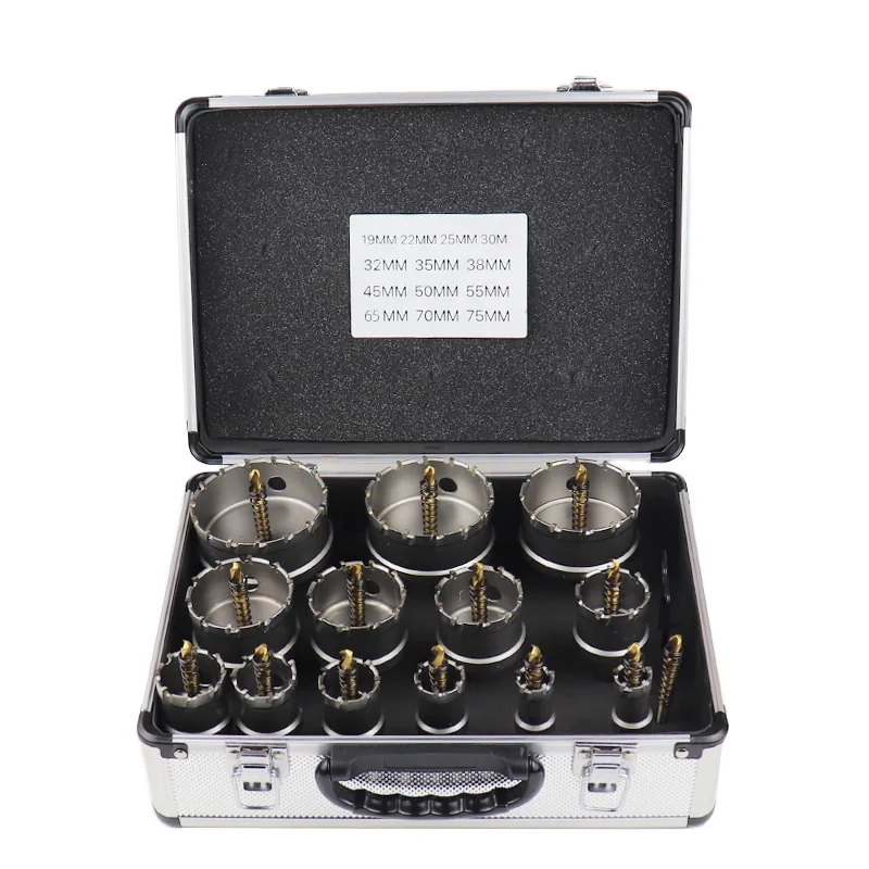 

16pcs TCT Hole Saw Kit Stainless Steel Carbide Tip Metal Drill Bit Hole Saw Set 25mm Cutting Depth in Aluminum Box