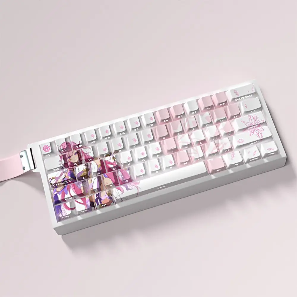 63 Kes Elysia 半透明キーキャップアニメゲームキャップサイドプリントキーキャップ PBT ダイサブチェリーメカニカルキーボード用 Wooting 60 65 68