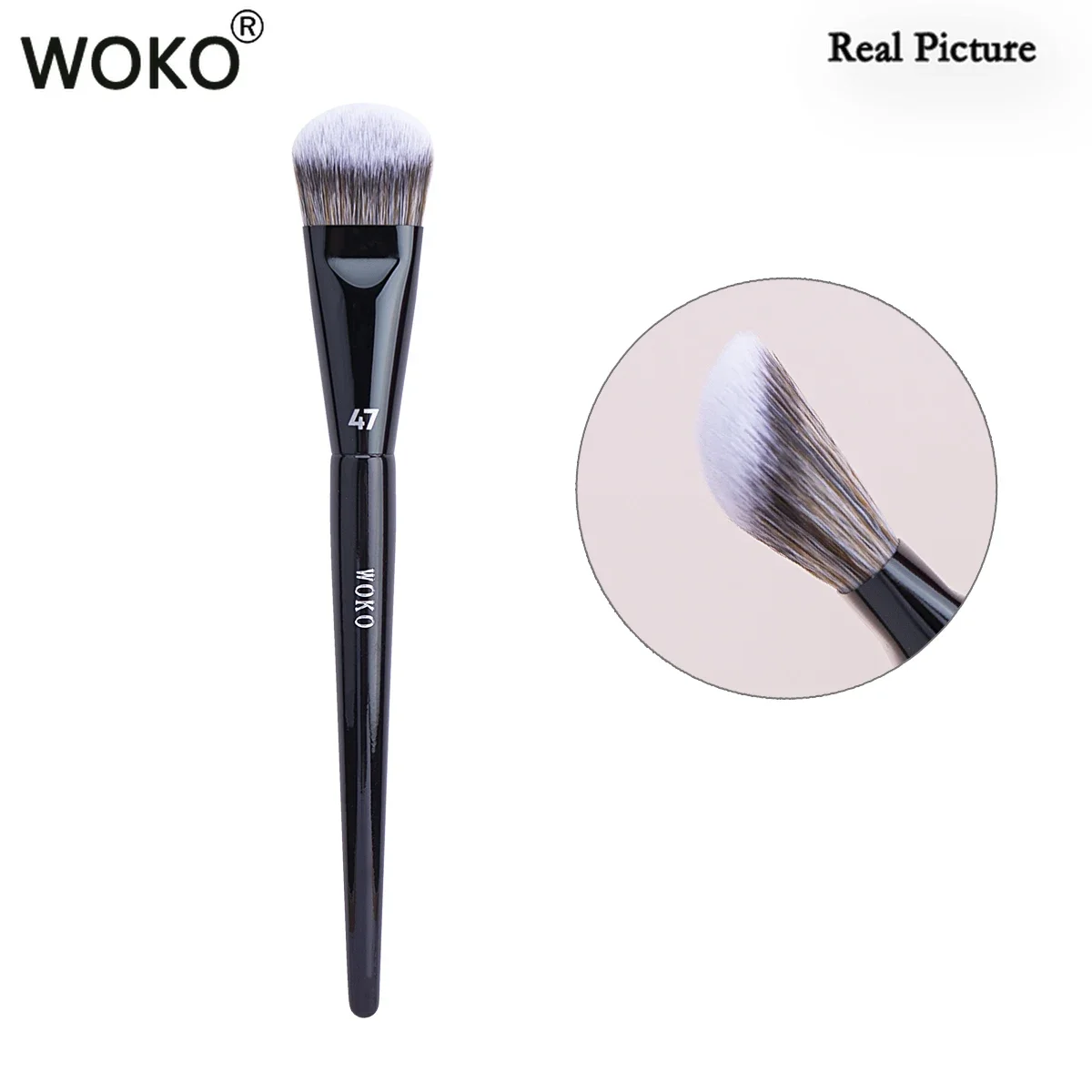 PRO 47 Foundation Brush Broom Foundation Shadow Brush Liquid Cream Blending Blush Angled Professional Makeup Brush Cosmetic Tool