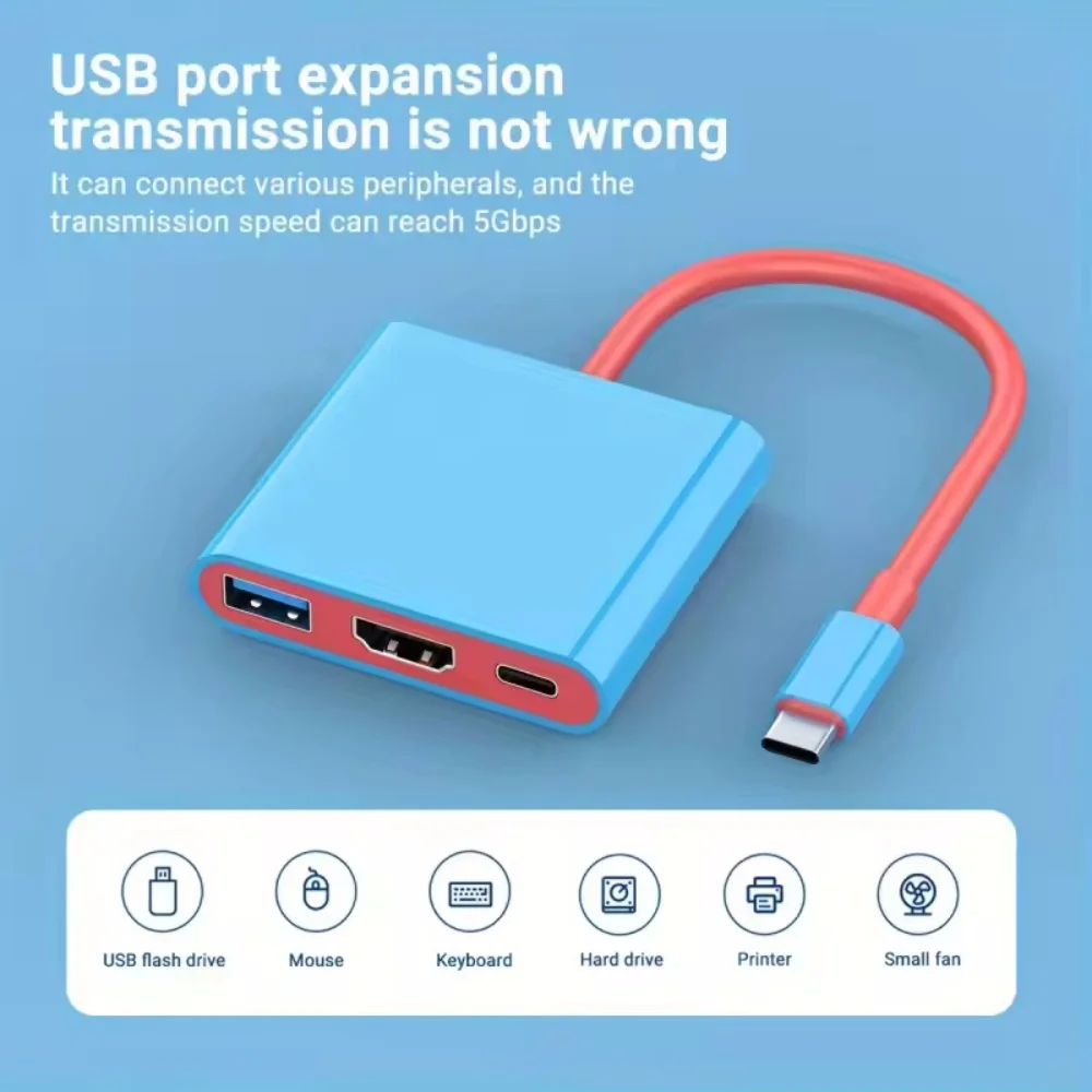 3 في 1 متعدد المنافذ من النوع C HUB USB C إلى HDMI محول متوافق USB 3.0 محطة إرساء OTG محول لأجهزة الكمبيوتر المحمول MacBook Air Pro