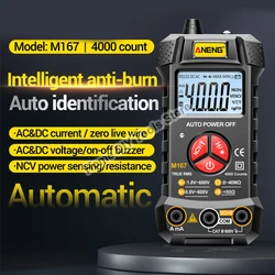 ANENG M167 Smart Mini Multimeter 4000 Counts Digital Auto Recognition Professional AC/DC Voltage Current Multimeters Tools