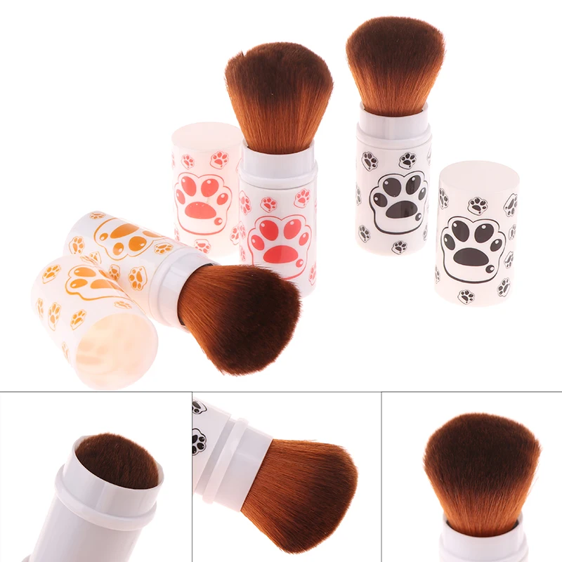 Multi Functional Mini Cat's Paw Telescopic Makeup Brush Powder Blusher Powder Brush, Portable Beauty Tool