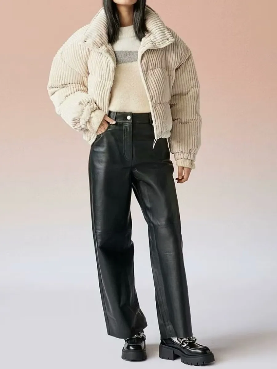 

Retro American Ken Doll Sle Thiened Corduroy ort Cotton Jaet Loose Fit Warm Bread Slice Outerwear Street Sle Pure C...