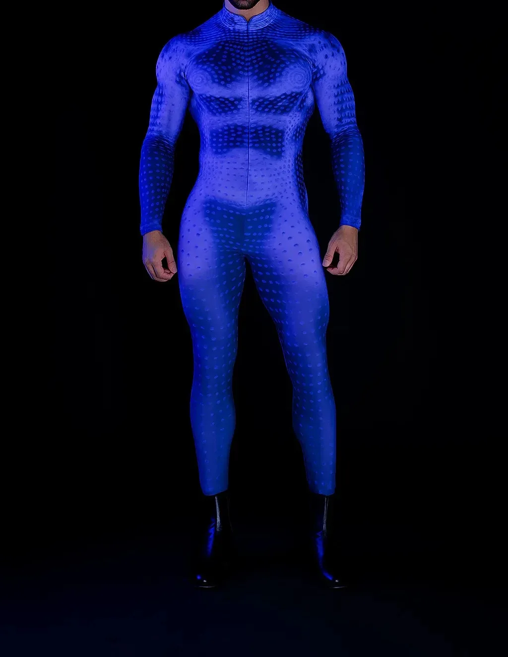 Halloween-Eidechsen-Bodysuit für Herren, Einzigartige Muskel-Serie, Festtags-Jumpsuit, Karnevalskostüm, Erwachsenen-Rollenspiel-Party, Maskenball-Set – Detail 6
