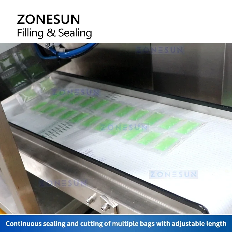 Zonesun máquina automática de enchimento e selagem de pasta, formato vertical, molho vffs, shampoo, equipamento de embalagem ZS-FS500Y-2