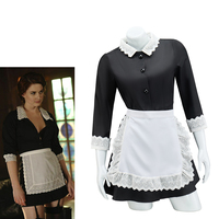American Cosplay Horror Story Moira O'Hara Costume Women's Sexy Maid Dress with Apron Party Uniform Halloween Cos Dress