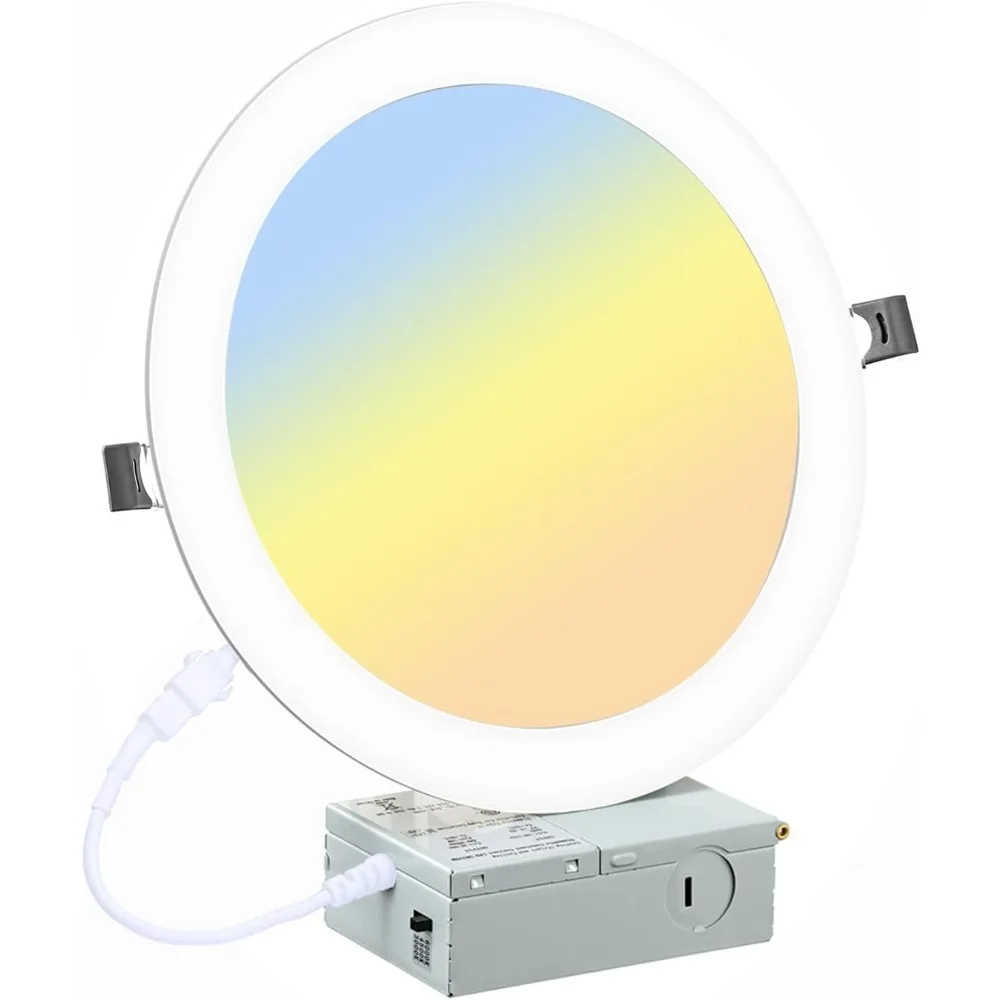 24 package 8-inch recessed LED lighting - with junction box, overhead light, high brightness dimmable canless LED downlight