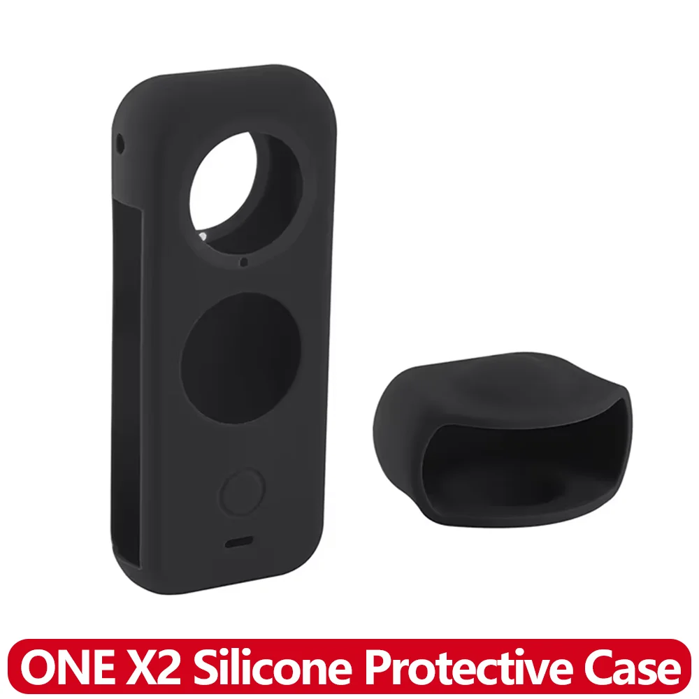 Capa protetora de silicone para insta360 one x2 com tampa de lente, capa protetora anti-arranhões e à prova de poeira para câmera panorâmica one x2