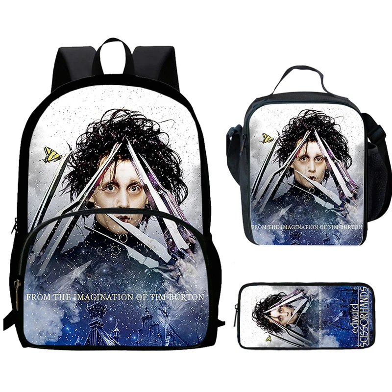 Cartoon Edward Printed Child Backpack with Front Pocket,Lunch Bags,Pencil Bags for Aged 5-10 ,Cartoon School Bags for Boys Girls