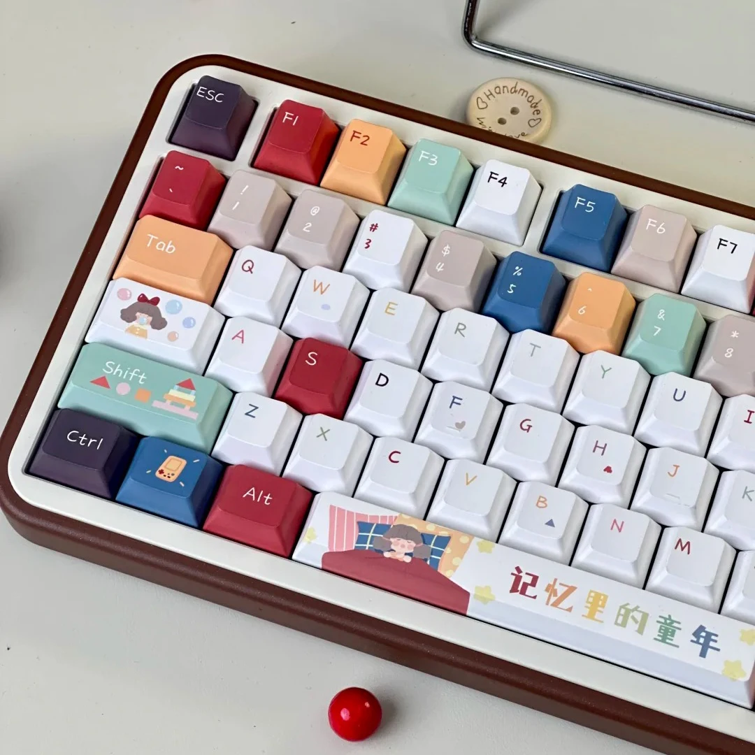 

133 Keys Happy Childhood Theme Custom Keyboard Keycap Cherry Profile Dye Sub PBT Keycaps for Cherry MX Switches Gaming Keyboard