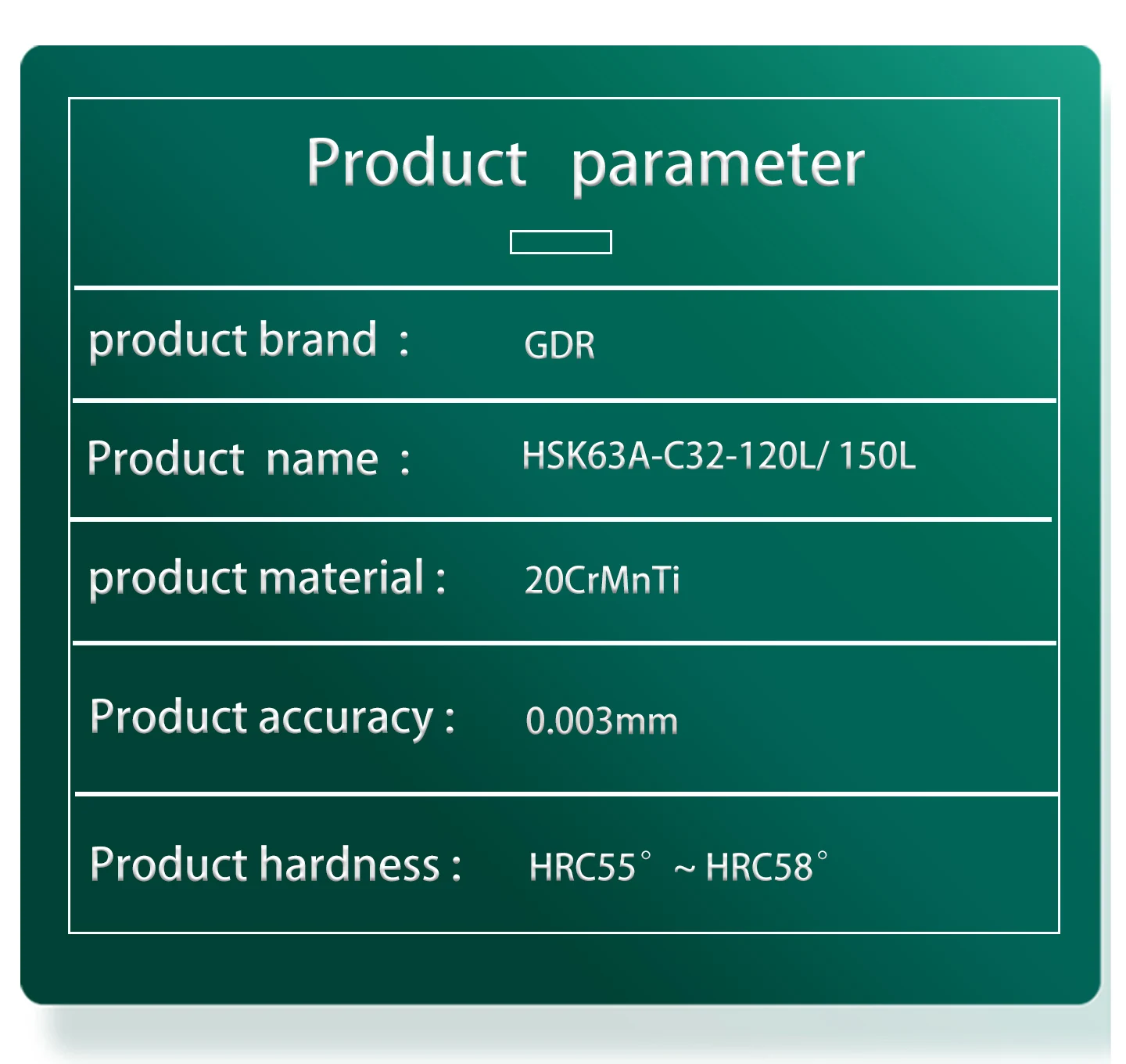 GDR HSK HSK63A 63A HSK63 HSK100A Leistungsstarker Werkzeughalter Spannzange C32 C25 C20 C40 Leistungsstarke Spannzangenhalterung Werkzeugverlängerungsstange – Detail 1