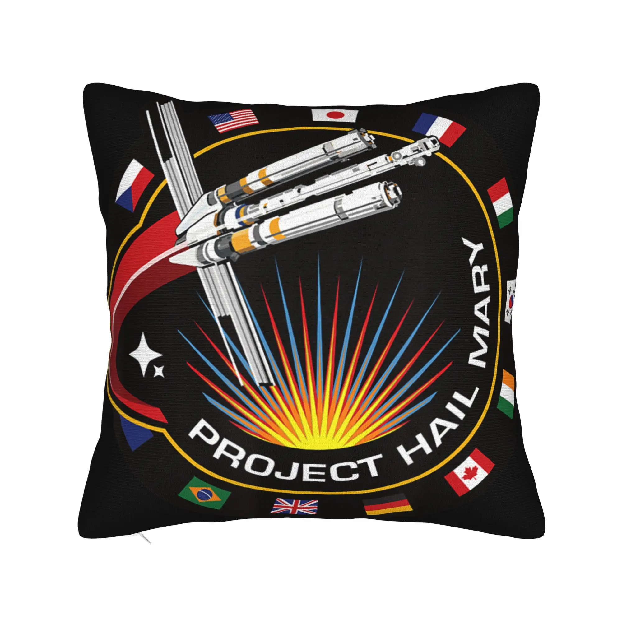 Project Hail Mary Mission Patch With Countries Pillow Cover  Comfy Cushion Cover Fashion Pillow Case For Sofa Car Home Decor
