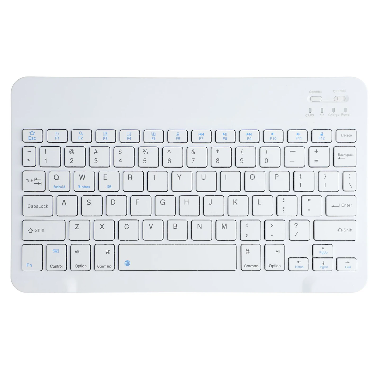 

10 Inch Mini Bluetooth-compatible Keyboard USB Rechargeable Wireless Keyboard for iPad Tablet PC - White