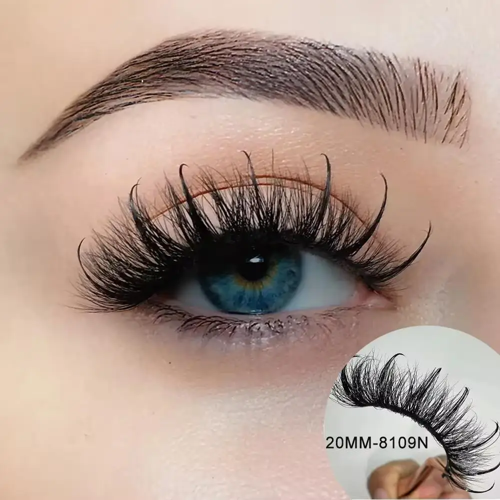 Cruelty Free vegan Lashes Wet Wispy Eyelash 18mm 20mm 25mm Spike Russian Volume Fluffy Faux Mink Lashes wholesales