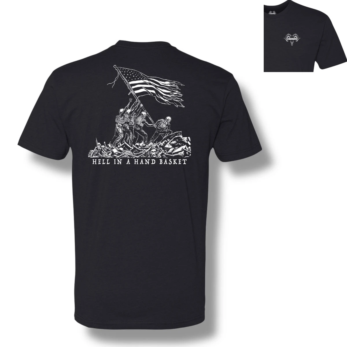 New Hell in A Hand Basket T-Shirt Tactics Graphic Cotton Tees Printing High-end Luxury Unisex Style Both of Men and Women