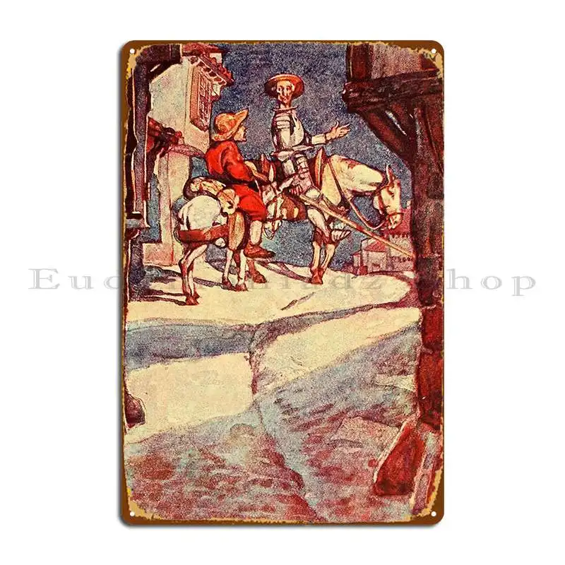 Don Quixote De La Mancha Metal Plaque Poster Pub Garage Mural Iron Wall Mural Tin Sign Poster