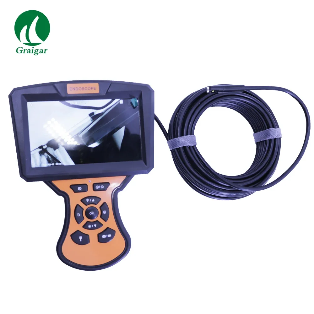 M50 เลนส์กล้องตรวจสอบงู Endoscope 1080P กันน้ํา Borescope ยานยนต์หน้าจอ 5 นิ้ว