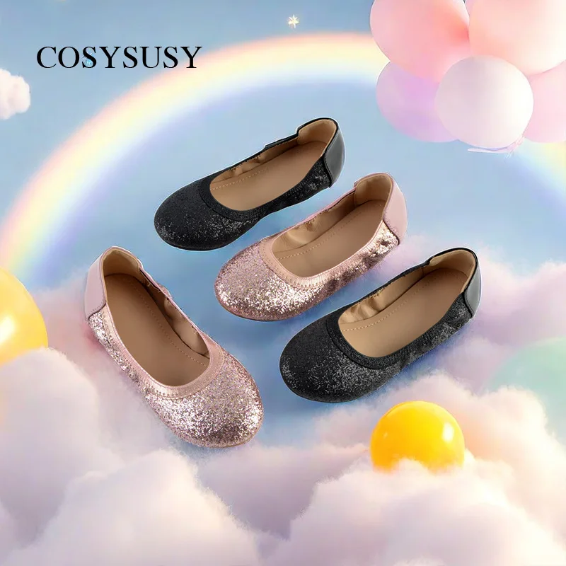 Children's leather shoes Autumn new girl princess leather shoe soft soled girl curved shoe girls' single shoes sequins kids shoe
