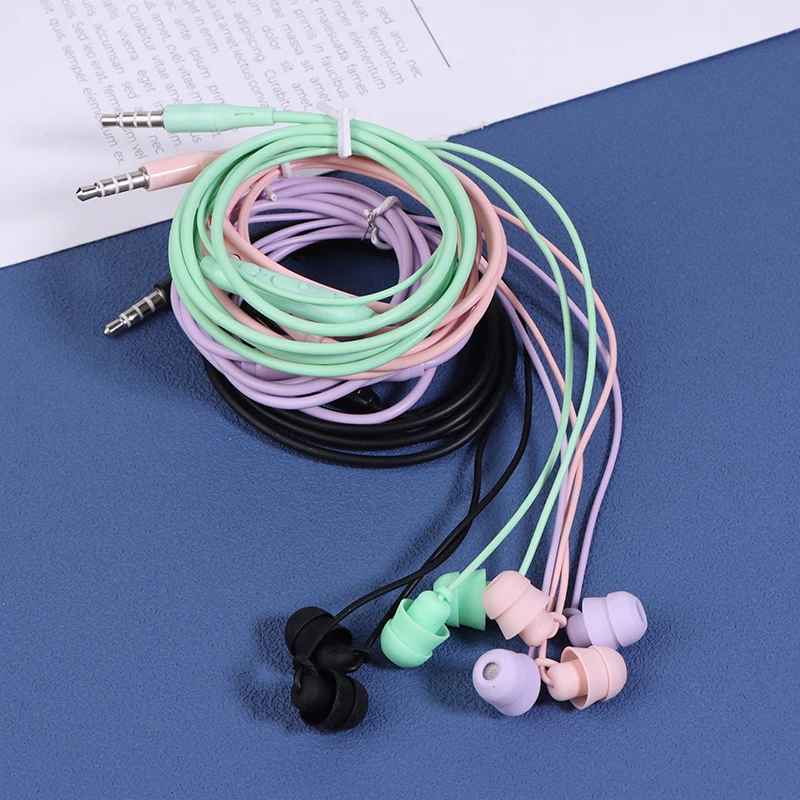 KJ15 Sleep Wired Earphones 3.5mm In-Ear Control Portable Sport Wired Headset With Mic Wired Headphones For Mobile Phones