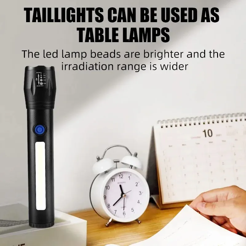 Mini Led Flashlight Built In Battery Zoom Focus Portable Torch Lamp Rechargeable Adjustable Waterproof Outdoor USB Led Penlight
