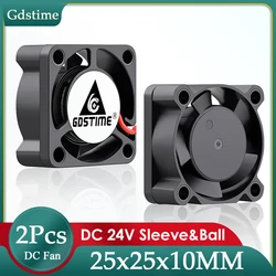 2pcs Gdstime 2510 25mm 25x25x10mm DC 24V 2Pin Mini Exhaust Flow Brushless Cooler Cooling Fan for 3D Printer Part & Grap