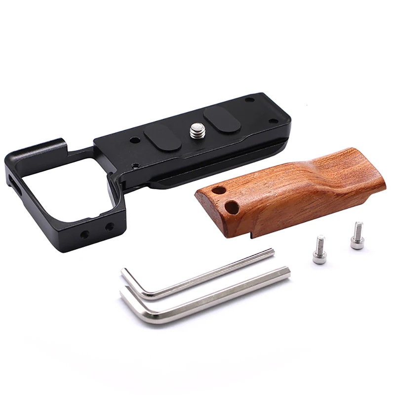 ZV-E10 II Halbkamera-Käfig Schnellwechselplatte L-Halterung Holzhandgriff für Sony ZVE10II SLR Arca-Swiss Stativ-Basisplattenhalterung – Detail 9