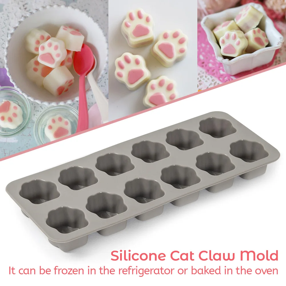 Non-stick Kat Klauw Vorm Chocolade Siliconen Mal DIY Bakken Taart Decoratie mal Snoep Pudding Jelly Zeep Schimmel Drip lijm Schimmel