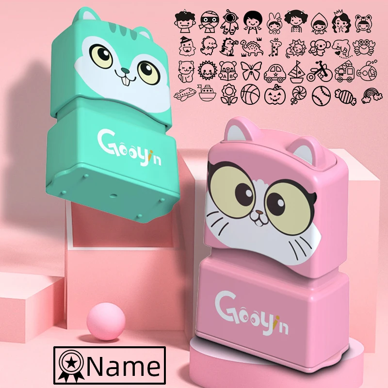 Children's Name Seal Custom Student's Name Stamp Kindergarten Clothes Waterproof Name Sticker Kawaii Montessori Stamp Gift