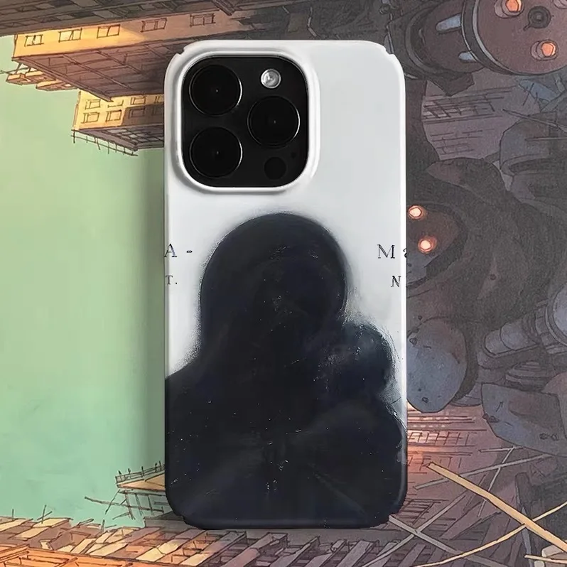 

Creative Black Shadow Art Case for IPhone 16E 15 14 PLUS 13 Pro Max 12 Mini 11 Pro 16 Plus XR XS MAX Shockproof Ultra Thin Cover