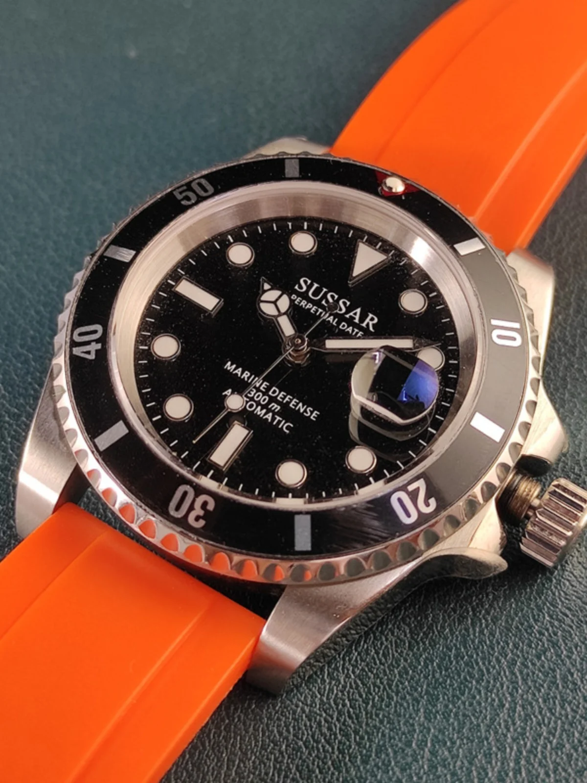 Orologio subacqueo al quarzo Vakuy SP28 Sweep Second/Japone 2315 Movimento da uomo Nastro impermeabile luminoso da lavoro nero