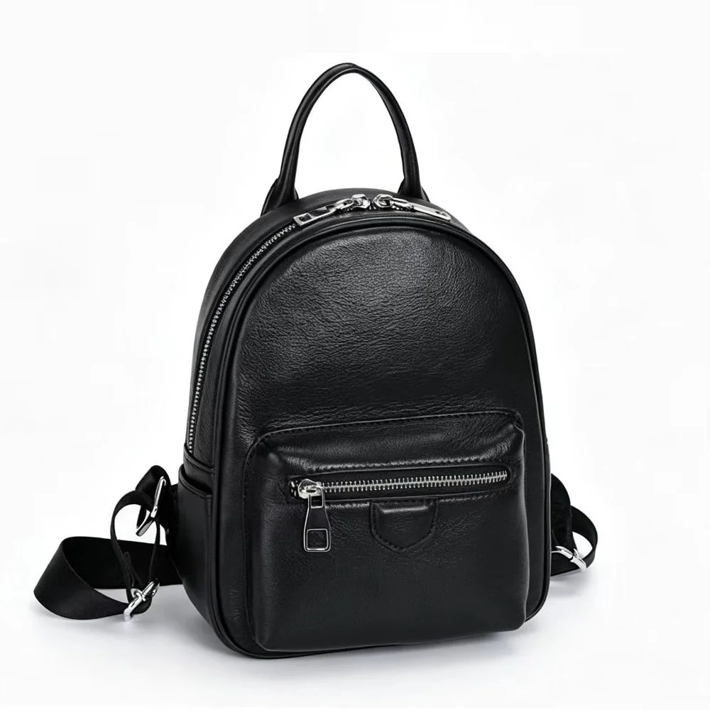 Small Oilwax Cow Leather Backpack Women 2026 Daily Genuine Leather Bagpack Fashion Ladies Cowhide Travel Shoulder Bag