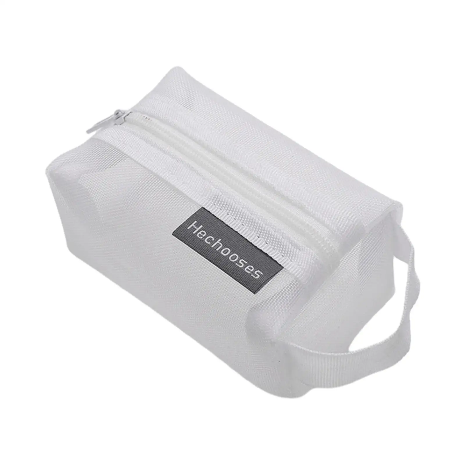 إكسسوارات السفر، حقيبة شبكية بسحاب، حقيبة مستحضرات التجميل، حقيبة مكياج من النايلون، منظم تجميل خفيف الوزن لتخزين المحفظة