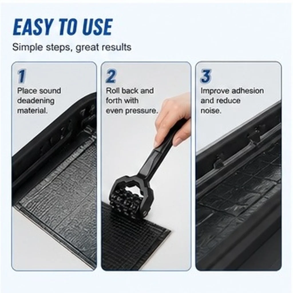 Double-Headed Automotive Sound Deadening Roller for Car Wheel Noise Reduction Pc Material Sound Deadener Installation Tool