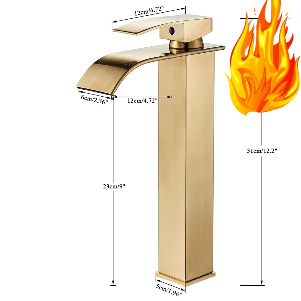 

Смеситель для раковины с матовым золотом - однорычажный смеситель для раковины в ванной комнате, элегантный латунный дизайн