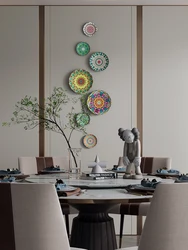 Moroccan Exotic Ceramic Decorative Hanging Plate, Living Room,Dining Room,Sofa Background Decoration, Restaurant Wall Decoration