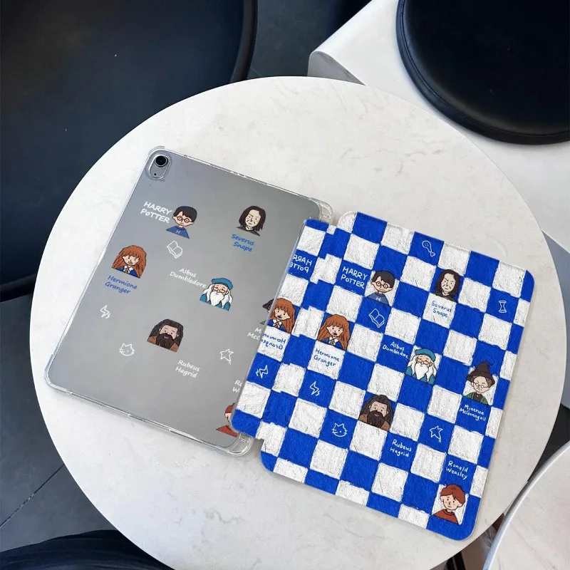 Blue and White Grid Background Whole Family PC Shell for Ipad Mini Case Air 2/3 10.5 9.7 5/6th  Pro 11 2nd 3rd 4th Air 4/5 10.9