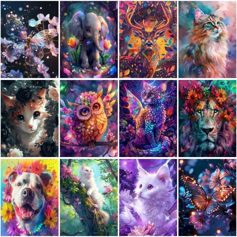 GATYZTORY Painting By Number Fantastic Animals Drawing On Canvas DIY Pictures By Number Hand Painted Home Decoration Gift