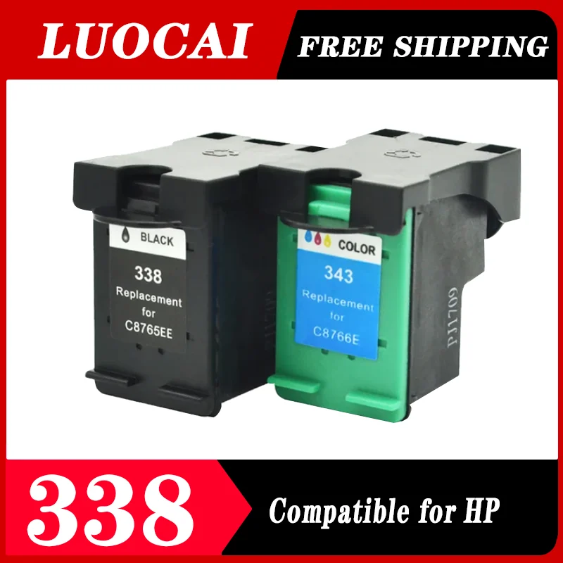 

338XL343XL Ink Cartridge Replacement For HP 338 343 For HP338 343 For HP PSC 1507 1510 1600 1610 1610v 1610xi 2350 2355 Printer