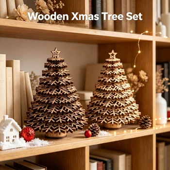 3D Wooden Christmas Tree Kit 1