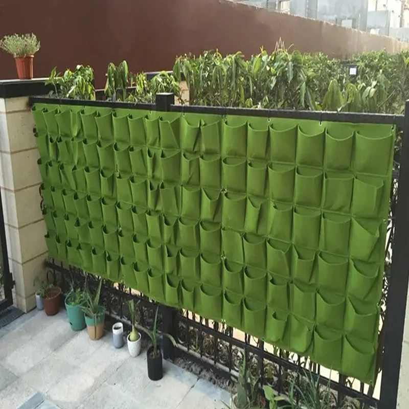 

Wall Hanging Planting Bag Multiple Pockets Grow Bag Planter Vertical Garden Vegetable Living Bonsai Flower Plant Pot Home Supply