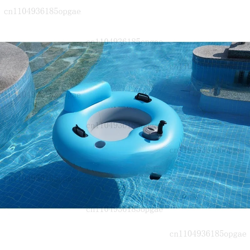 Factory New Inflatable Dual Motor Floating Lounge With Thruster Adult Swimming Pool Motor Water Float Raft