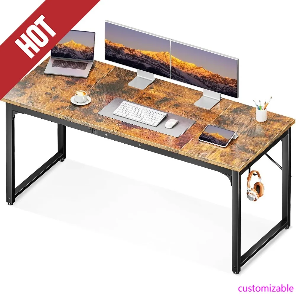 

HOT-63 Inch Computer Desk, Modern Simple Style Desk For Home Office, Study Student Writing Desk, Vintage