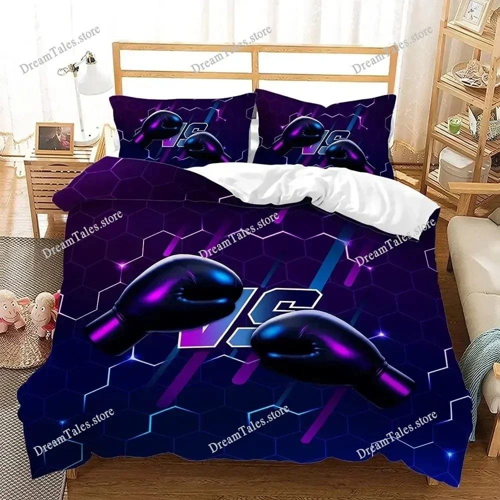 Boxing Gloves Duvet Cover Set King Queen Full Size Polyester Comforter Cover For Kids Boys Girls Bedding Set With Pillowcase