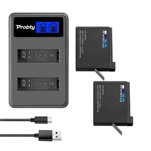 Para GoPro Hero 4 Hero4 Battery + Charger for Go Pro AHDBT-401 Hero4 Accesorios de cámara de acción de plata negra 8 Mejores ventas GoPro Hero 4 Batería - №3