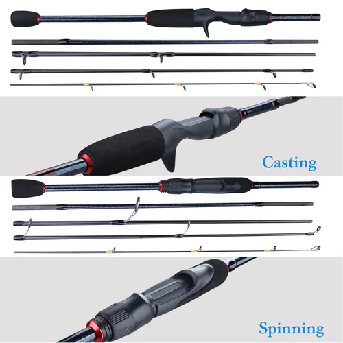 Imagen 2 del producto Sougayilang-caña de pescar con señuelo de 1,8-2,4 M, 5 secciones, peso ultraligero, caña de pescar giratoria/fundida para aparejos de Pesca de viaje