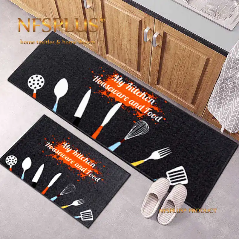 

Kitchen Mat Floor Carpet Rug 40x60cm 40x120cm Polyester Fiber Latex Anti-Slip Indoor Doormat Entrance Door Mats Home Decoration