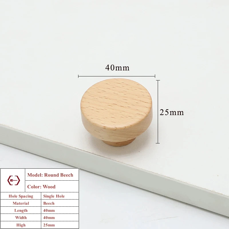 Walnoot Beuken Keukenkast Handvat Lade Massief Houten Meubeldeur Lade Ronde Knop Kast Houten Handvat Hardware Lange Trek
