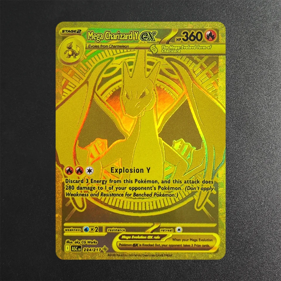Proxy 2025 Pokemon EN Card MEGA Charizard Y EX ASC 294-217 SAR